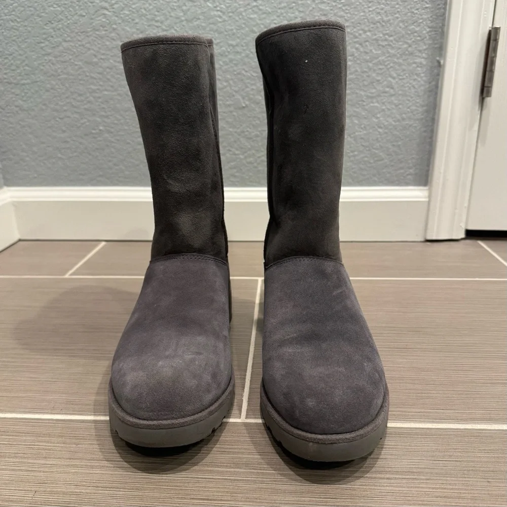 UGG W Amie Grey Boots - Picture 4 of 11